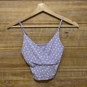 a purple flower tank
